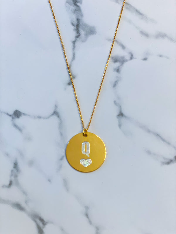Queen of Hearts Engraved Silver/24K Gold Coating*